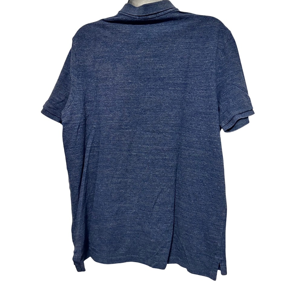 Polo Ralph Lauren Mens Blue Heathered Cotton Classic Fit Polo Shirt Large L - Picture 3 of 5